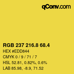 カラーコード: RGB 237 216.8 68.4 | qconv.com