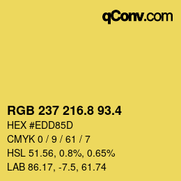 カラーコード: RGB 237 216.8 93.4 | qconv.com