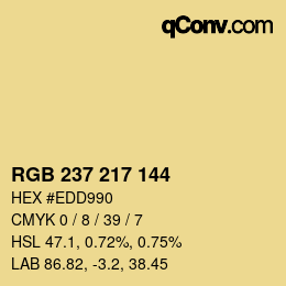 カラーコード: RGB 237 217 144 | qconv.com
