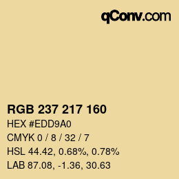Color code: RGB 237 217 160 | qconv.com