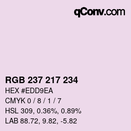 Código de color: RGB 237 217 234 | qconv.com