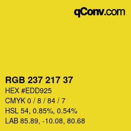 Color code: RGB 237 217 37 | qconv.com