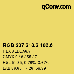 カラーコード: RGB 237 218.2 106.6 | qconv.com