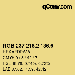 カラーコード: RGB 237 218.2 136.6 | qconv.com