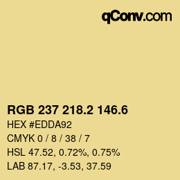 カラーコード: RGB 237 218.2 146.6 | qconv.com