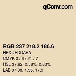 カラーコード: RGB 237 218.2 186.6 | qconv.com