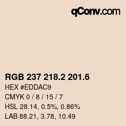 カラーコード: RGB 237 218.2 201.6 | qconv.com