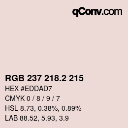 カラーコード: RGB 237 218.2 215 | qconv.com