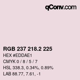 カラーコード: RGB 237 218.2 225 | qconv.com