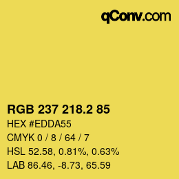カラーコード: RGB 237 218.2 85 | qconv.com