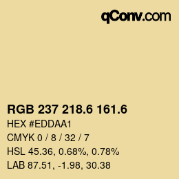 カラーコード: RGB 237 218.6 161.6 | qconv.com