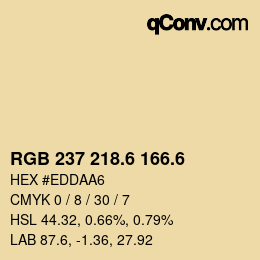カラーコード: RGB 237 218.6 166.6 | qconv.com