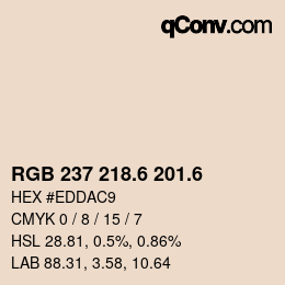 カラーコード: RGB 237 218.6 201.6 | qconv.com