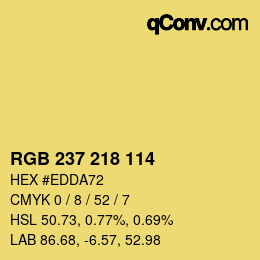 Color code: RGB 237 218 114 | qconv.com