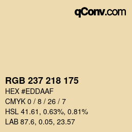 Farbcode: RGB 237 218 175 | qconv.com