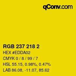颜色代码: RGB 237 218 2 | qconv.com