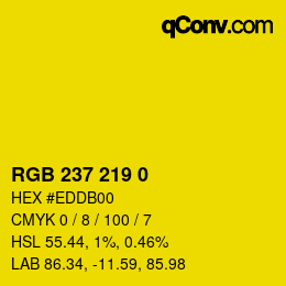 颜色代码: RGB 237 219 0 | qconv.com