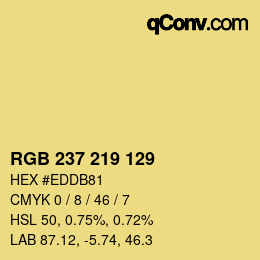 カラーコード: RGB 237 219 129 | qconv.com