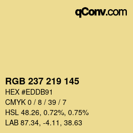 Color code: RGB 237 219 145 | qconv.com