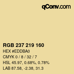 カラーコード: RGB 237 219 160 | qconv.com
