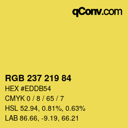 颜色代码: RGB 237 219 84 | qconv.com