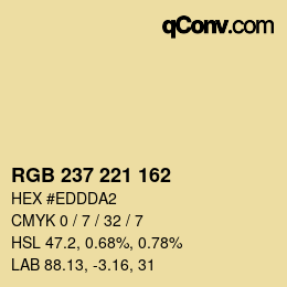 Color code: RGB 237 221 162 | qconv.com