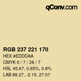 カラーコード: RGB 237 221 170 | qconv.com