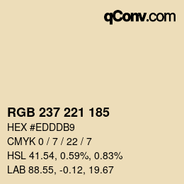Color code: RGB 237 221 185 | qconv.com