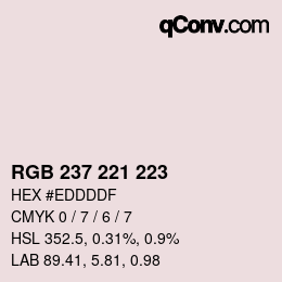 カラーコード: RGB 237 221 223 | qconv.com