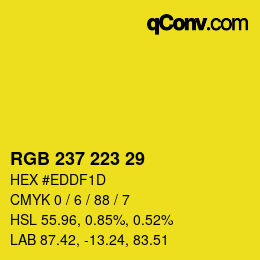 Código de color: RGB 237 223 29 | qconv.com