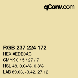 Color code: RGB 237 224 172 | qconv.com