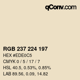 カラーコード: RGB 237 224 197 | qconv.com