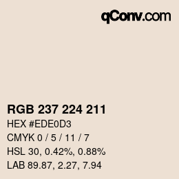 カラーコード: RGB 237 224 211 | qconv.com