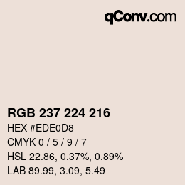 カラーコード: RGB 237 224 216 | qconv.com
