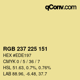 Color code: RGB 237 225 151 | qconv.com