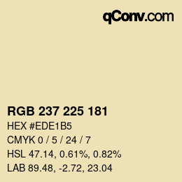 カラーコード: RGB 237 225 181 | qconv.com