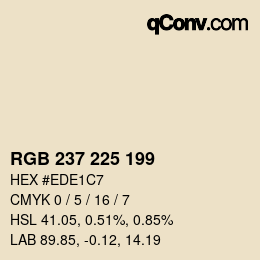 Código de color: RGB 237 225 199 | qconv.com