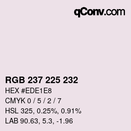 カラーコード: RGB 237 225 232 | qconv.com