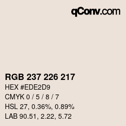 Farbcode: RGB 237 226 217 | qconv.com