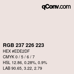 Code couleur: RGB 237 226 223 | qconv.com