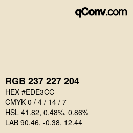 カラーコード: RGB 237 227 204 | qconv.com