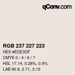 Código de color: RGB 237 227 223 | qconv.com