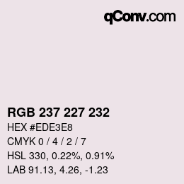 颜色代码: RGB 237 227 232 | qconv.com
