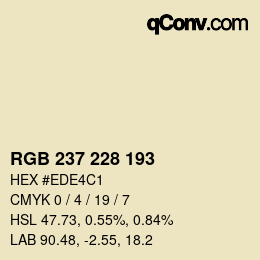 Farbcode: RGB 237 228 193 | qconv.com