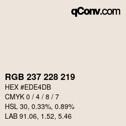 Code couleur: RGB 237 228 219 | qconv.com