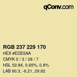カラーコード: RGB 237 229 170 | qconv.com