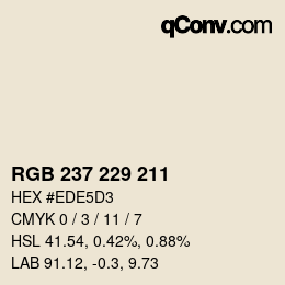 カラーコード: RGB 237 229 211 | qconv.com