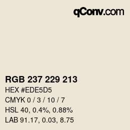 カラーコード: RGB 237 229 213 | qconv.com