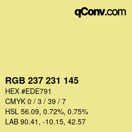 Color code: RGB 237 231 145 | qconv.com