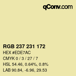 颜色代码: RGB 237 231 172 | qconv.com